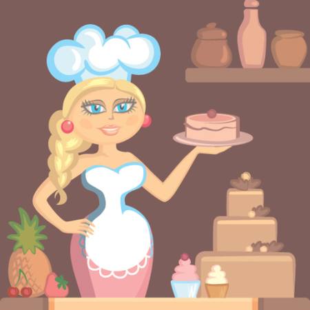 hölgy, szőke, szakács, torta, nő, konyha Klavapuk - Dreamstime
