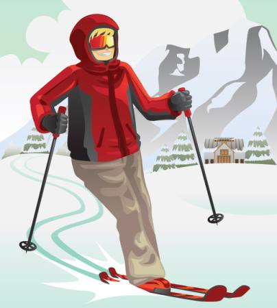 ski, tél, hó, hegy, üdülő, piros Artisticco Llc - Dreamstime