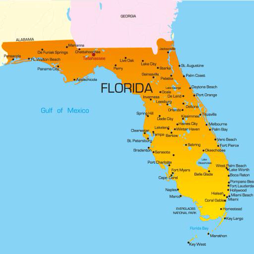 megye, ország, Egyesült Államok, Florida, térkép Ruslan Olinchuk (Olira)