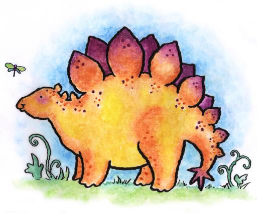 dinoszaurusz, állat, vad, lepke, Karikatúra Linda Duffy (Easystreet)
