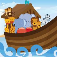csónak, Noah, víz, állatok, tenger Artisticco Llc - Dreamstime