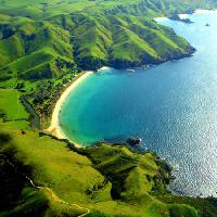 víz, tenger, óceán, tengerpart, zöld, hegy, öbölben Cloudia Newland - Dreamstime
