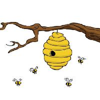 Pixwords A képet ág, méh, kaptár, sárga Dedmazay - Dreamstime