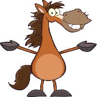 Pixwords A képet ló, rajzfilm, boldog, állat Chudtsankov