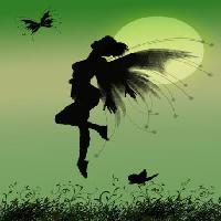 Pixwords A képet tündér, zöld, hold, fly, szárnyak, pillangó Franciscah - Dreamstime