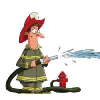 Pixwords A képet a tűz, férfi, hidrant, tűzcsap, tömlő, vörös, víz Dedmazay - Dreamstime