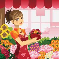nő, virágok, üzlet, vörös, lány Artisticco Llc - Dreamstime