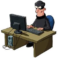 férfi, számítógép, hacker, tolvaj, maszk, cracker Dedmazay - Dreamstime