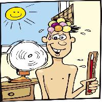 nap, férfi, személy, ventilátor, ablak, hõmérõ, fagylalt, meztelenül Igor Zakowski (Izakowski)