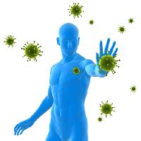 Pixwords A képet vírus, immunitást, kék, ember, beteg, baktériumok, zöld Sebastian Kaulitzki - Dreamstime