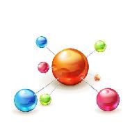 Pixwords A képet atom, labda, labdákat, színes, színek, narancs, zöld, rózsaszín, kék Natis76
