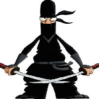 ninja, fekete, kard, vágott, szem,  Dedmazay - Dreamstime
