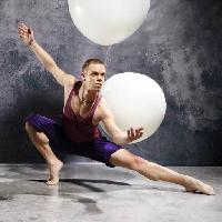 férfi, személy, ballonnal, ballonok, tánc, táncos Robertprzybysz