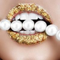 száj, gyöngy, gyöngyök, fogak, arany, ajkak, arany, nõ Luba V Nel (Lvnel)