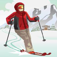 Pixwords A képet ski, tél, hó, hegy, üdülő, piros Artisticco Llc - Dreamstime