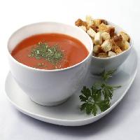 Pixwords A képet ebéd, eszik, élelmiszer, leves, pirított kenyérkockákkal Viorel Dudau (Dudau)
