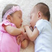 baba, babák, lány, fiú, rózsaszín, alvás Orionna